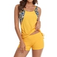 thumbnail image 2 of SAYOO Conjunto de 2 piezas de tankini para mujer, tops de baño y fondos de baño de retazos con escote redondo, amarillo y negro SAYOO  casual, 2 of 7