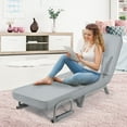 thumbnail image 2 of Topbuy Sofa Bed Folding Arm Chair Sleeper 5 Position Recliner Full Padded Lounger Couch Light Gray, 2 of 6