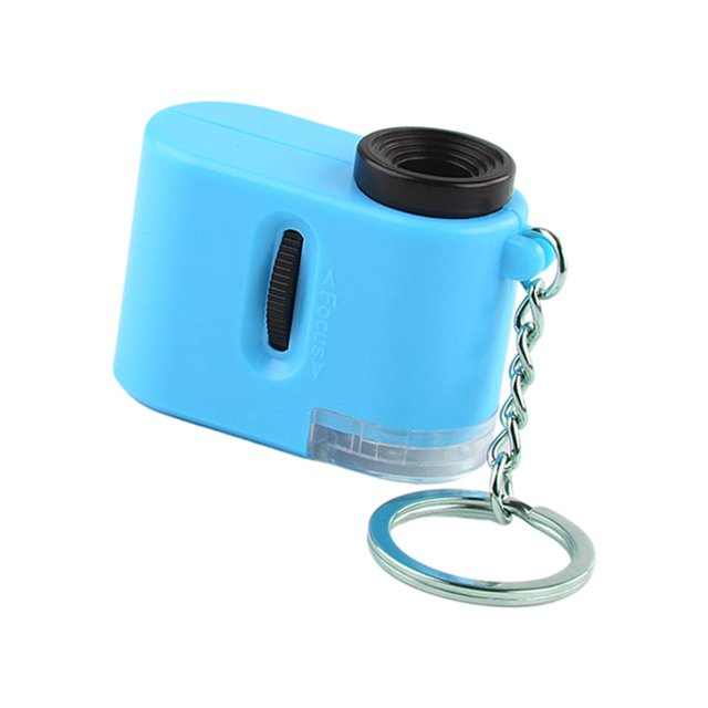 Microscopio de mano 60x para niños estudiantes Azul perfke