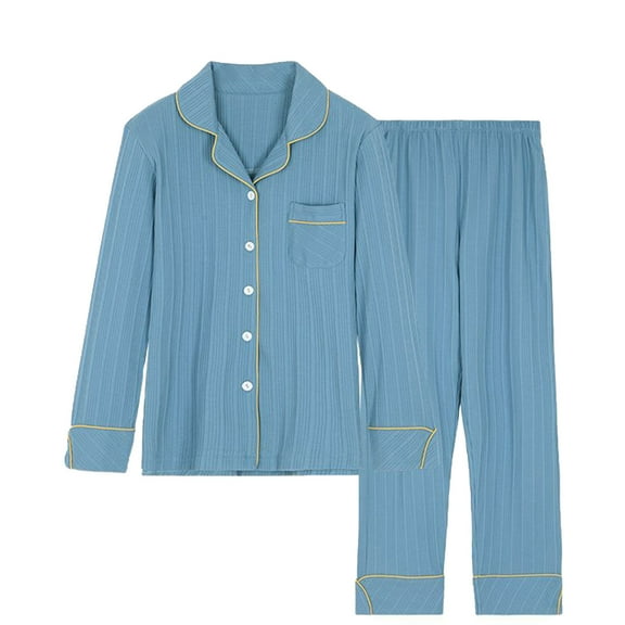 yillto Plus Size Pajamas Sets for Womens Button down Tops and Sleepwear Pjs Pants Lounge Set with Pockets