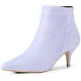 thumbnail image 1 of Unique Bargains Women's Pointed Toe Zip Stiletto Ankle Boots, 1 of 7