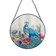 thumbnail image 1 of Payutou con forma de pavo real colgante en vitral, 20 cm, con cadena, 1 of 7
