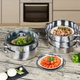 thumbnail image 4 of SUTENGDA Steamer Pot for Cooking 12 inch Steam Pots with Lid 5-tier Multipurpose Stainless Steel Steaming Pot Cookware with Handle for Vegetable  Dumpling  Stock  Sauce  Food, 4 of 7