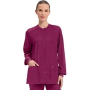 Cherokee Women's Snap Front Scrub Jacket with 3 Pockets and Knit Cuff - WW340