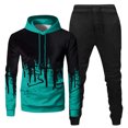 thumbnail image 1 of Mens Hooded Sports Tracksuit Unisex Two-Piece Running Outfits Long Sleeve Pullover Hoodies Sweatshirt+Sweatpants Set 4XL, 1 of 4