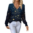 thumbnail image 2 of Chandails d'Hiver Grande Taille pour Femmes Chandails de Noël pour Femmes 2025 Col Rond Hiver Vacances Mignons Pulls Bleu TG, 2 of 7