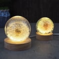 thumbnail image 2 of Light Base Ball Wood Light Holder Decoration Lamp Storage Tray, White Light 60mm Light Base, 2 of 8
