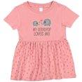 thumbnail image 3 of Inktastic My Grandpop Loves Me Elephant Girls Baby Dress, 3 of 5