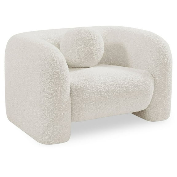 Meridian Furniture Emory Cream Boucle Fabric Chair