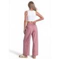 thumbnail image 5 of Sundazz Womens Gingham Pants Cotton Wide Leg Lounge Pants Cute Pajama Pants Comfy Casual Pants,Red,M, 5 of 8