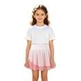 thumbnail image 3 of lnmuld Wide Waistband Color Block Pleated School Casual Skirt Layered A Line Flared Skirt Pink,3-4 Years, 3 of 9