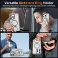 thumbnail image 5 of Compatible with iPhone 15 Pro Max Case with Invisible  O-Ring Stand -Grade Translucent Case for iPhone 15 ProMax 6.7" [Compatible with MagSafe][Great Grip Feeling],Titanium Grey, 5 of 18