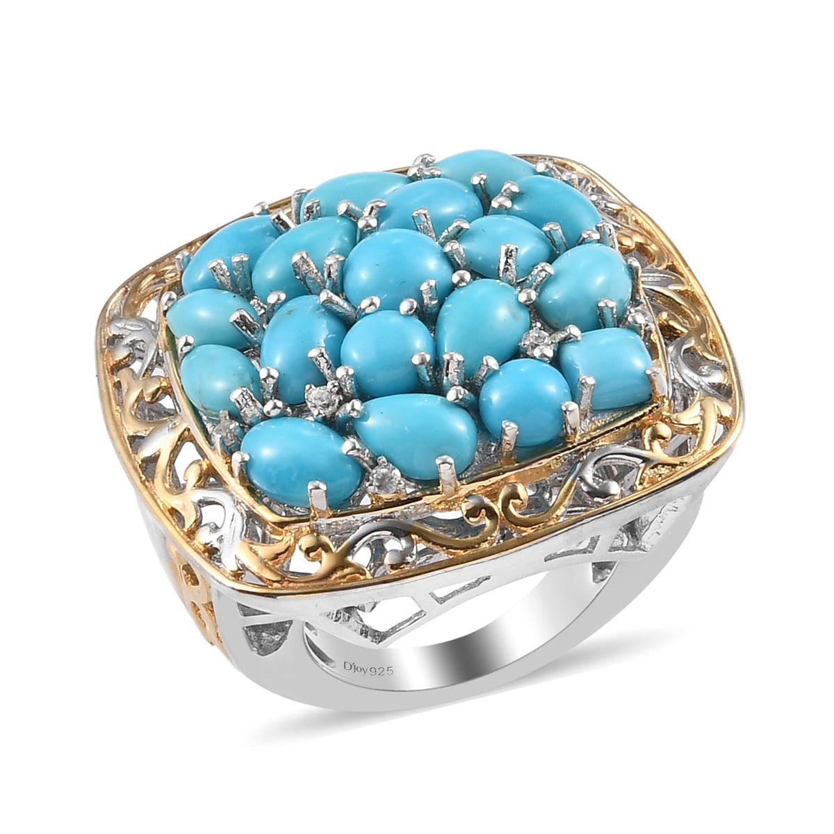 Women Jewelry 925 Silver Nest Turquoise CZ Ring Wedding Engagement Party Sz6-10 