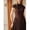 Brown, variant on Womens Elegant Brown Cap Sleeve High Neck Flowy Pleated Maxi Dress