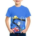 thumbnail image 2 of Tfken Tops For Boys Toddler Car Print Short Sleeve Tee Summer Cute T-Shirts Size 6-7 Years Blue, 2 of 3