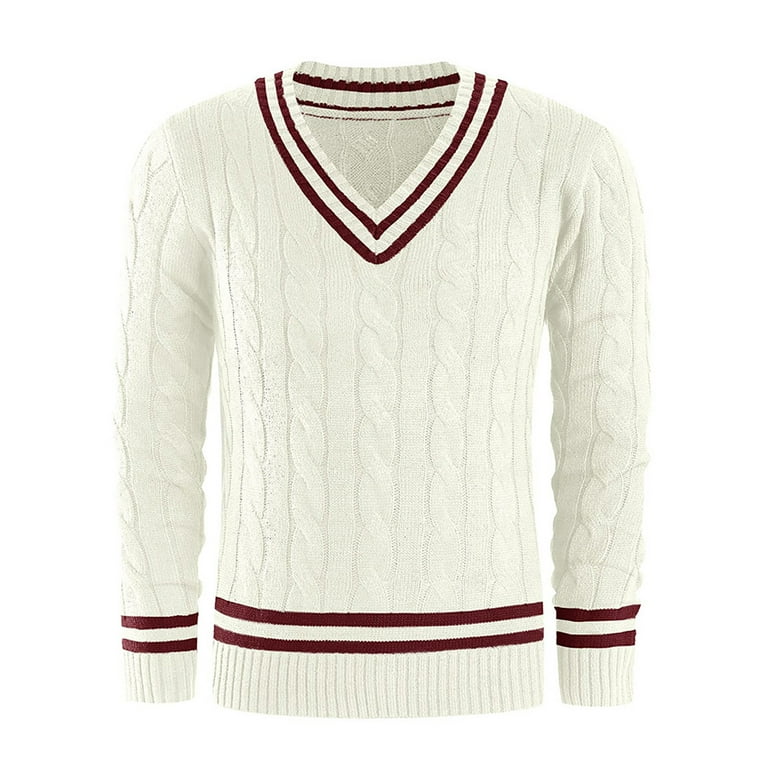 DrmPth Mens V Neck Sweater Cable Knit Chunky Relaxed Fit DrmPth Mens V Neck Sweater Cable Knit Chunky Relaxed Fit