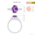 thumbnail image 5 of ANGARA Natural Oval 2.28 ct Amethyst Ring with Flush-Set Diamonds in 14K White Gold for Women (Size-10x8mm) | February Birthstone, Anniversary, Jewelry Gift for Women | Natural Amethyst Ring, 5 of 9