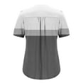 thumbnail image 5 of YUGYXL Summer Henley Shirts for Women Patchwork Short Sleeve Tunics Blouses V Neck Puff Sleeve Tops Black XL, 5 of 6