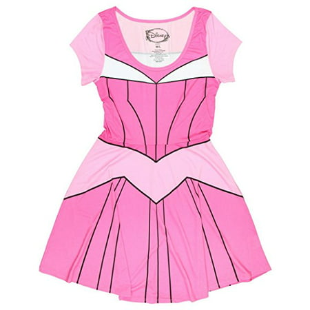 I Am Aurora Princess Movie Mighty Fine Juniors Costume Skater Dress (XS/Small)