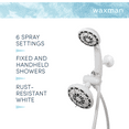 thumbnail image 2 of Waxman Serene Premium Fixed and Handheld Bathroom Shower Head, White, 2 of 8