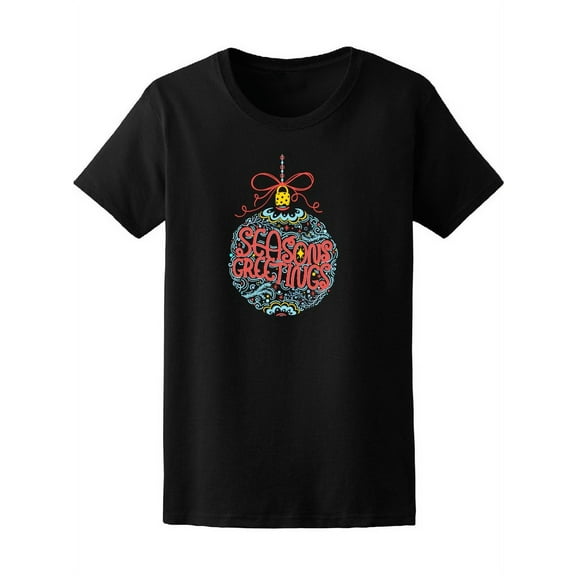 Seasons Greetings Christmas T-Shirt Women -Image by Shutterstock, Female Large