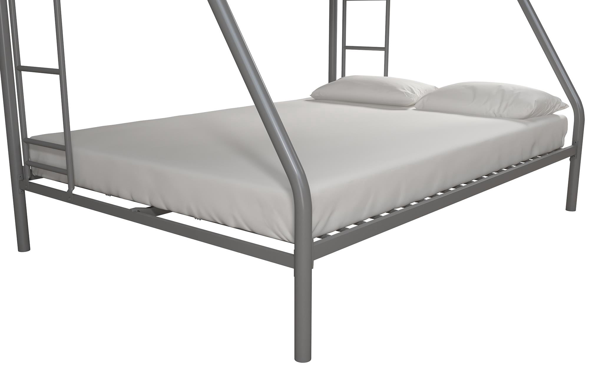 DHP Dusty Twin over Full Metal Bunk Bed with Secured Ladders, Silver