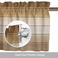 thumbnail image 6 of Brown Beige Kitchen Curtain Valances for Windows Farmhouse Short Curtains, Farmhouse Vintage Gradient Wooden Grain Rod Pocket Valance Curtain for Bedroom Cafe Living Room 42"x18", 6 of 8