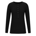 thumbnail image 6 of Diufon Womens Plus Size Sweaters V Neck Button Long Sleeve Blouses Solid Color Pullover Tops, 6 of 6