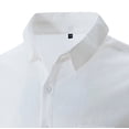 thumbnail image 4 of asjyhkr Shirt for Men Button Down with Pocket Short Sleeve Solid Color Summer Loungewear Polyester Lapel, 4 of 4