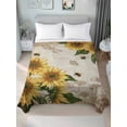 thumbnail image 4 of Sunflowers Flat Sheets Only Twin XL Size, Soft Breathable Bed Top Sheets for Mattress, Vintage Yellow Floral Farm Butterfly Luxury Bedding Flat Sheets for Home Hotel Bedroom Bed Protection, 4 of 9