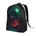 thumbnail image 2 of Cauagu Red And Green Carnation Print Backpacks,Travel Daypack Casual Laptop Backpack Bookbag Fits 15 Inch Computer for Men Women, 2 of 8