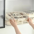 thumbnail image 5 of Hovmgk Airtight Storage Box, Multi-Compartment Plastic Seasoning & Fruit Storage Box with Transparent Lid, Waterproof & Food Safe, 8 Compartments for Organization, White, 12.4x9.64x3.14in, 5 of 9
