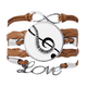 thumbnail image 1 of Piano Acústico alto Pulsera de cuero Negro trenzado pulsera de cuerda de amor Unbranded  M, 1 of 3