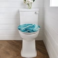 thumbnail image 2 of ZUXONGSY Blue Marble Print Toilet Lid Dust Cover Decorative Toilet Seat Covers Lids with Elastic Band Washable Toilet Lid Seat Protector Cover Easy to Install Gifts for Mum, 2 of 6