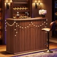 thumbnail image 4 of Tribesigns Home Bar Unit, 55-Inch Liquor Bar Table, 2-Tier Mid-Century Modern Wine Table Reception Desk, 4 of 7