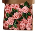 thumbnail image 1 of Injueey Flor artificial Simulación Espuma Rosa Ramos de boda Centros de Fiesta de bienvenida al bebé Guirnalda Decoración Artesanía Rosa claro Injueey HA084078-04, 1 of 6
