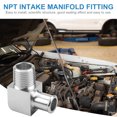 thumbnail image 5 of 1pc Aluminum Alloy Line Adapter Sturdy 90 Degree Intake Manifold Fitting, 5 of 5