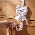 thumbnail image 4 of Sktrjpolfis Patriotic Ribbon Bow, 39.37 Inch Cloth Decorative Ribbon with Red Blue Stars for 4th of July Cabinets Fireplaces Decor, 1 Pack, 4 of 6
