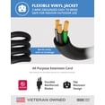 thumbnail image 6 of Iron Forge Cable 2 Pack 8 Ft Black Extension Cord, 16/3, 8 Foot Extension Cord, 3 Prong, Weatherproof - Great for Outside Use, 6 of 7