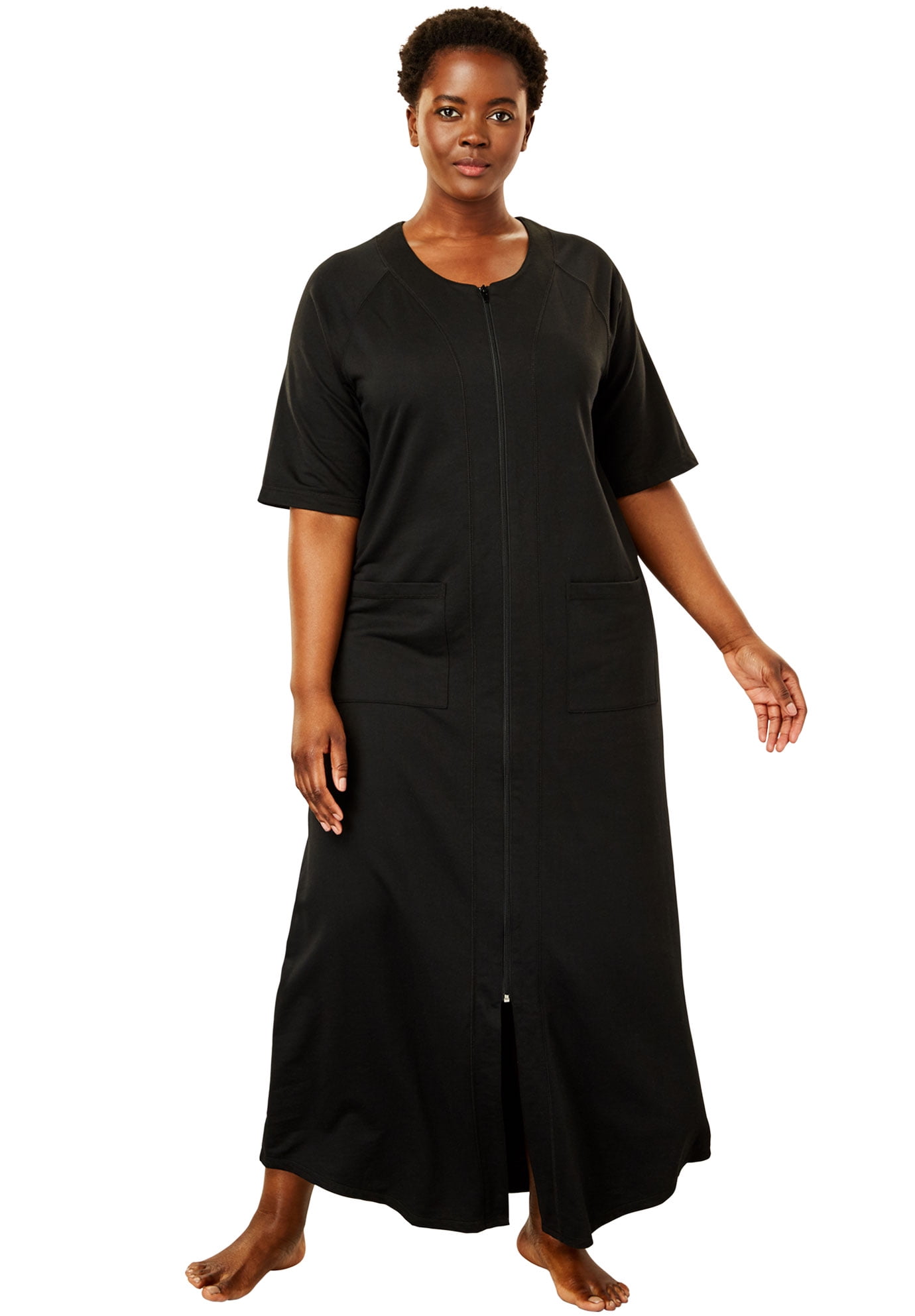 Dreams & Co. Dreams & Co. Women's Plus Size Long French Terry Zip