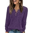 thumbnail image 1 of XIEERDUO Womens Sweaters Lightweight Henley Neck Button Up Long Sleeve Shirt Tops, 1 of 5
