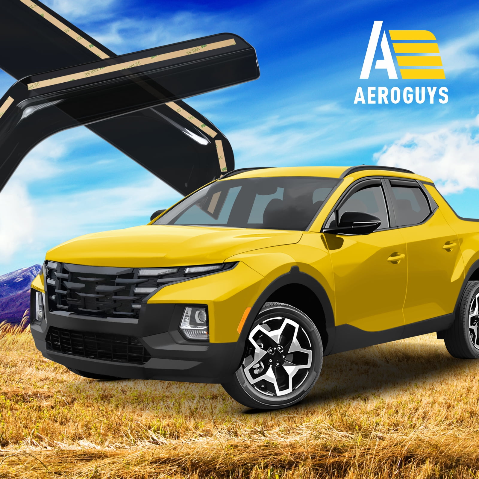 AEROGUYS Extra Durable Window Deflectors in-Channel Window Visors Rain Guards Fit for Hyundai Santa Cruz 2022-2026, Sun Visors, Wind Vent Visors, Window Exterior Car Accessories - 4 pcs. AG0482