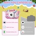 thumbnail image 4 of PayUSD Kids Camera Selfie Video Unicorn Christmas Birthday Gifts 1080P HD Digital for Boys Girls Age 3-12 Gifts Toys for 3 4 5 6 7 8 9 Years Old with 32GB SD Card Pink, 4 of 5