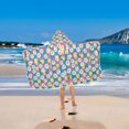 thumbnail image 2 of Yayeee Kids Hooded Towel with Hand Pockets Beach Soft Absorbent Bath Wrap 50 x 23.5 inch, Blue Checkered Daisy, 2 of 5