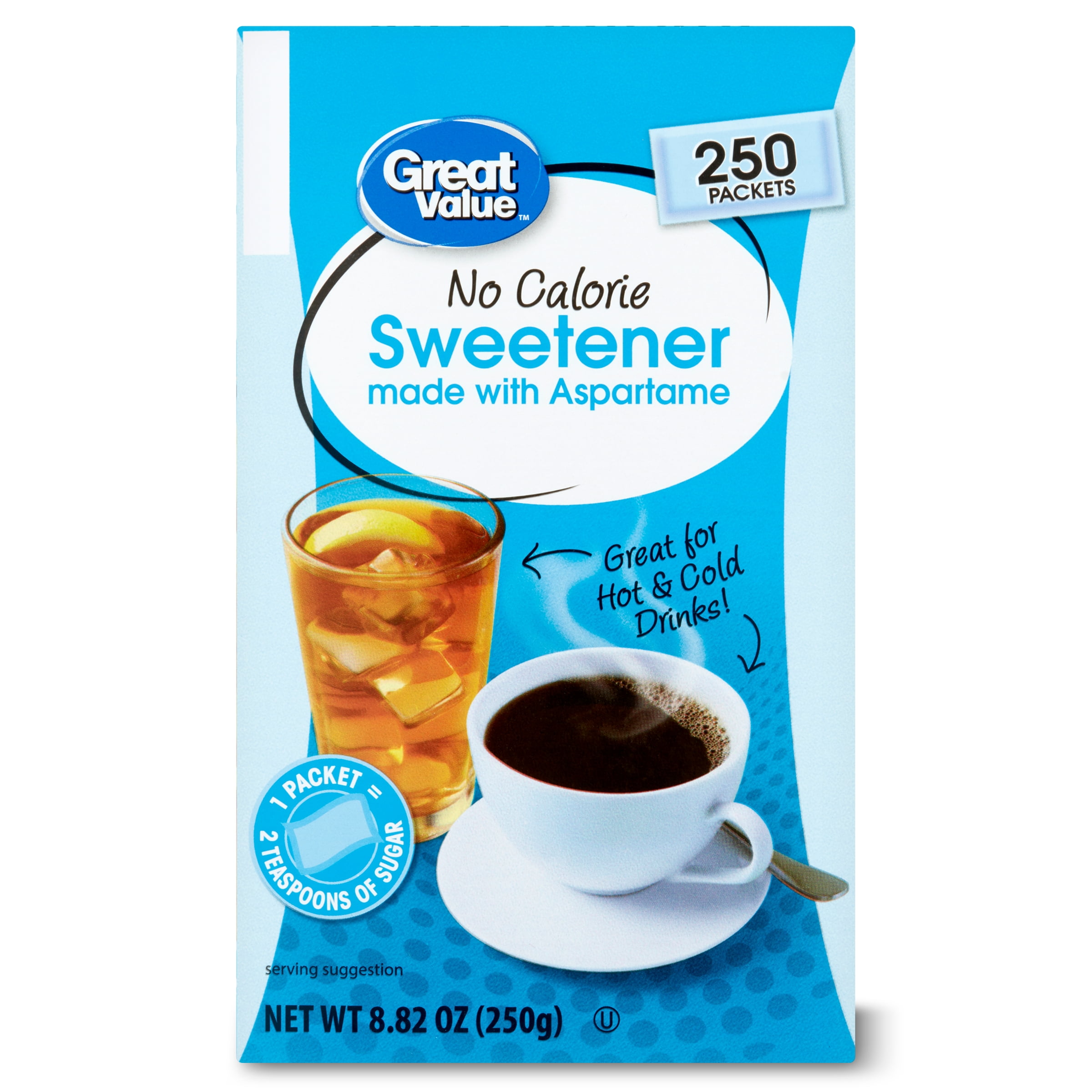 Great Value No Calorie Sweetener 8 82 oz 250 Count Walmart Great Value No Calorie Sweetener 8 82 oz 250 Count Walmart