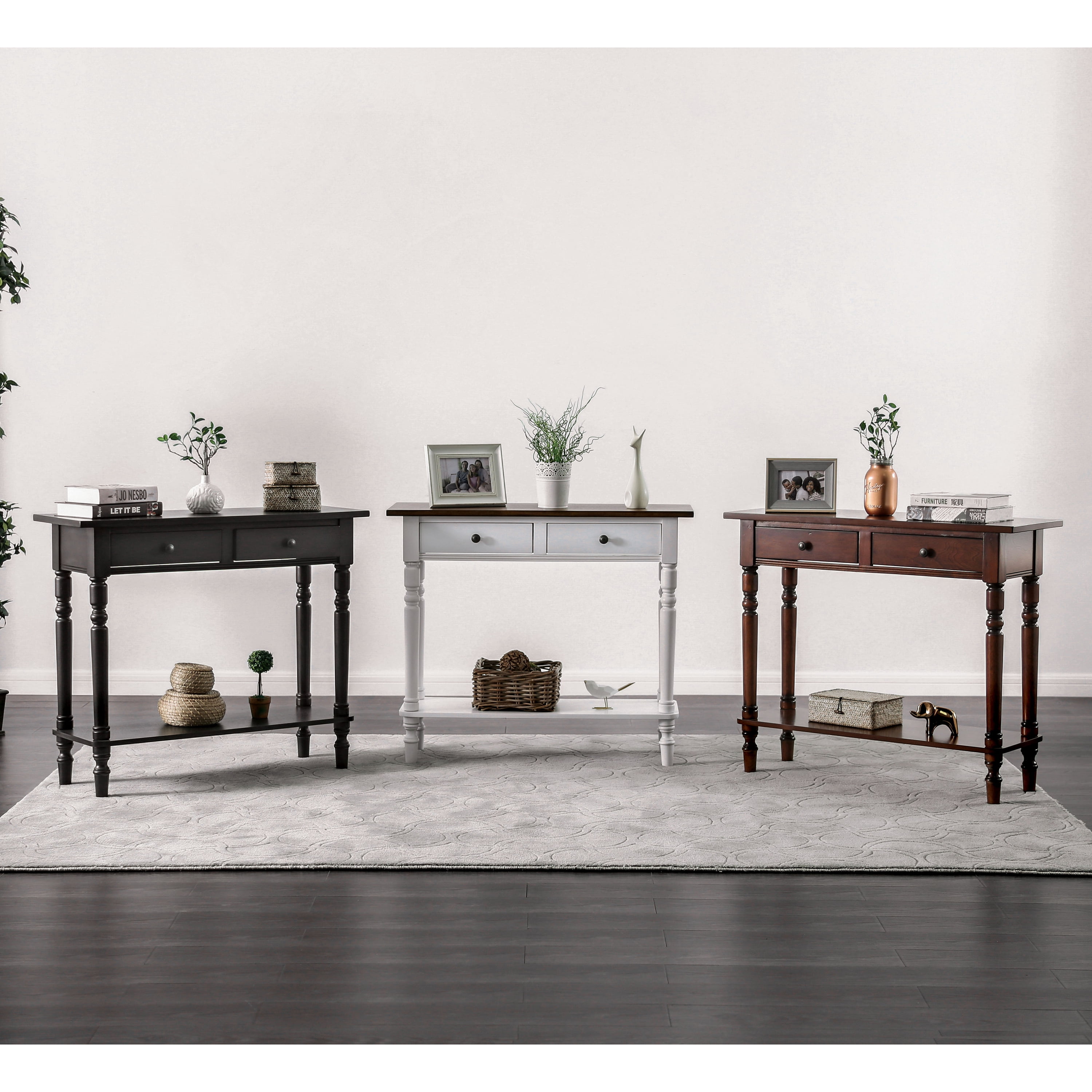 Furniture of America Humphry Sofa Console Table in Gray Wood Finish