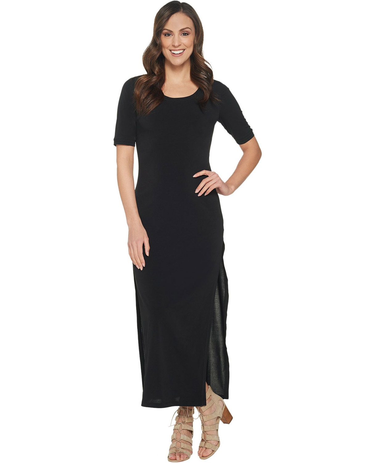 G.I.L.I. Womens Short Sleeve Side Slit 