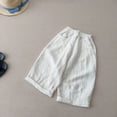 thumbnail image 6 of Kiijoy Toddler Boys Linen Pants Summer Lightweight Pull On Wide Leg Pants, White, Sizes 2-3T, 6 of 6