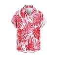 thumbnail image 4 of Ecqkame Hawaiian Shirts for Men Casual Short Sleeve Button Down Tops Summer Beach Holiday Party Tropical Print Shirt Pink XXXL, 4 of 6