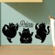 thumbnail image 2 of Adhesivos de pared de PVC con dibujos animados de gatos negros con dibujos animados de gatos de yoga, 2 of 3